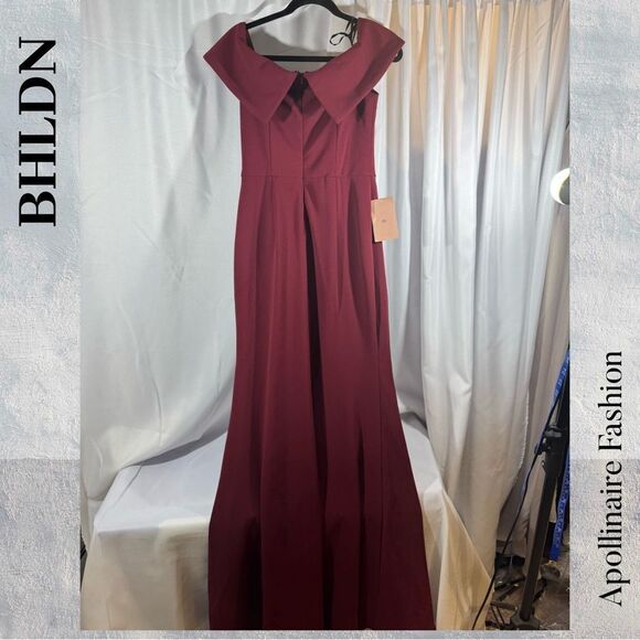 BHLDN THOMPSON OFF SHOULDER DRESS IN BURGUNDY RED SIZE 6 NWT - Picture 6 of 8